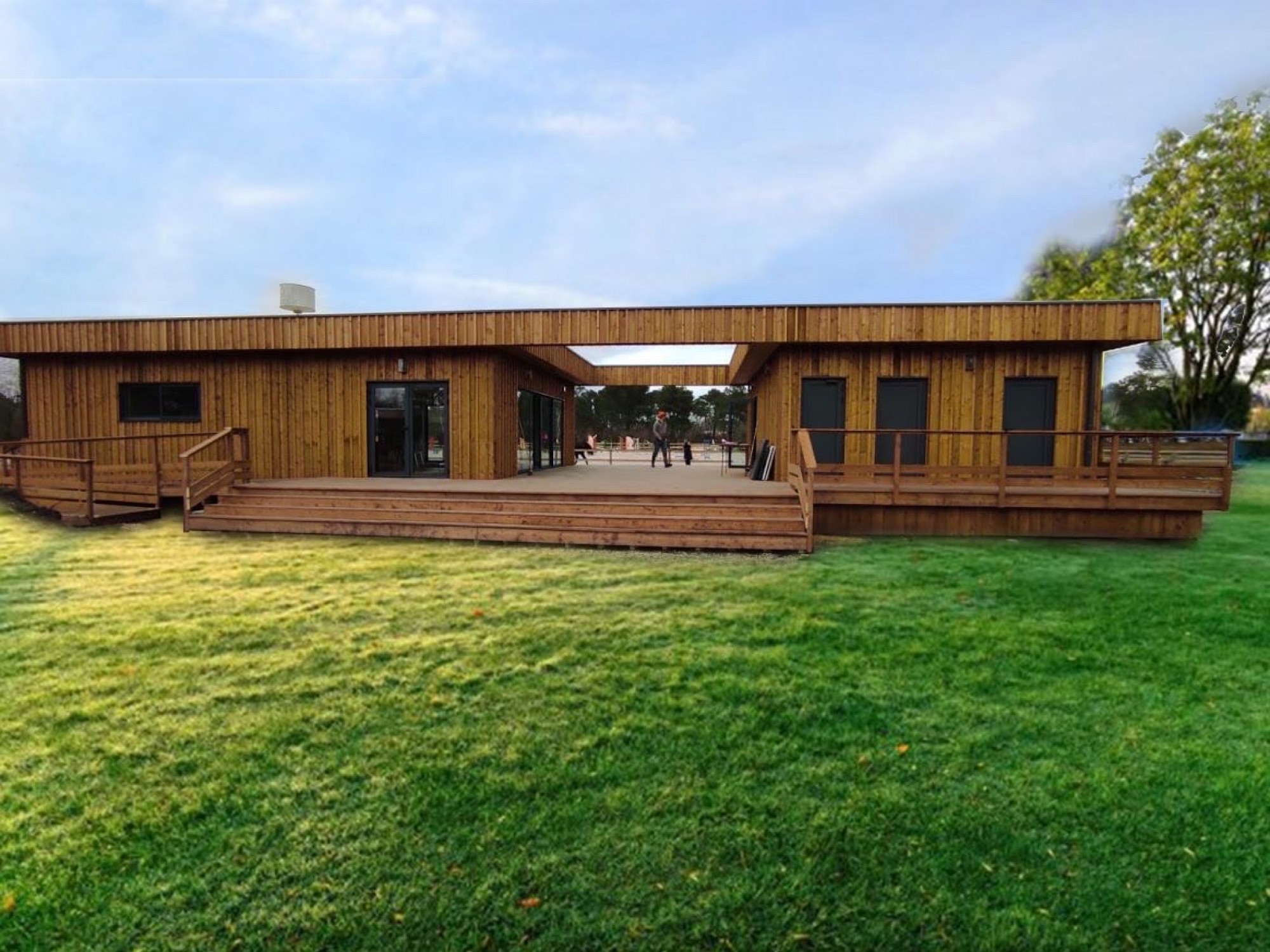 Architecte pour la construction d'un club house en ossature bois Douglas à Mérignac