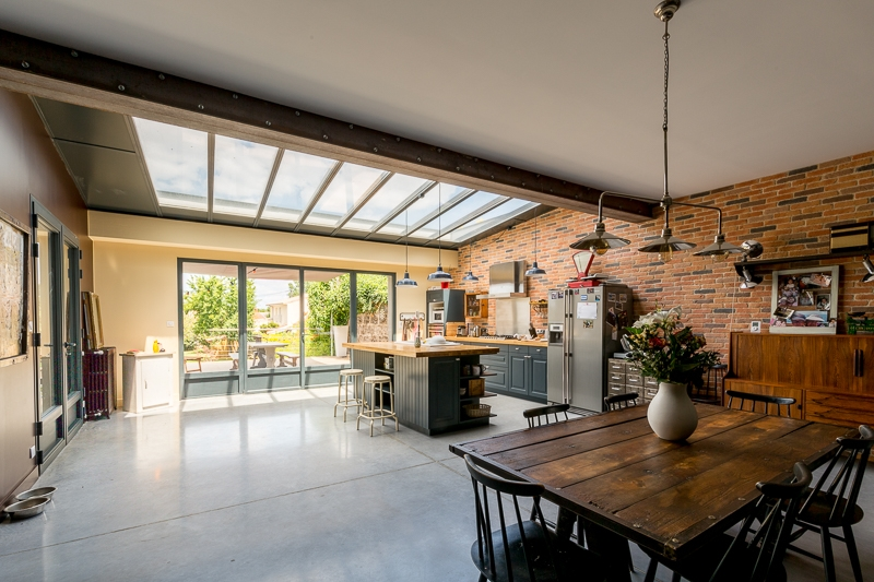 extension maison avec cuisine verrière, Architecte d’intérieur pour rénovation de maison sur bordeaux