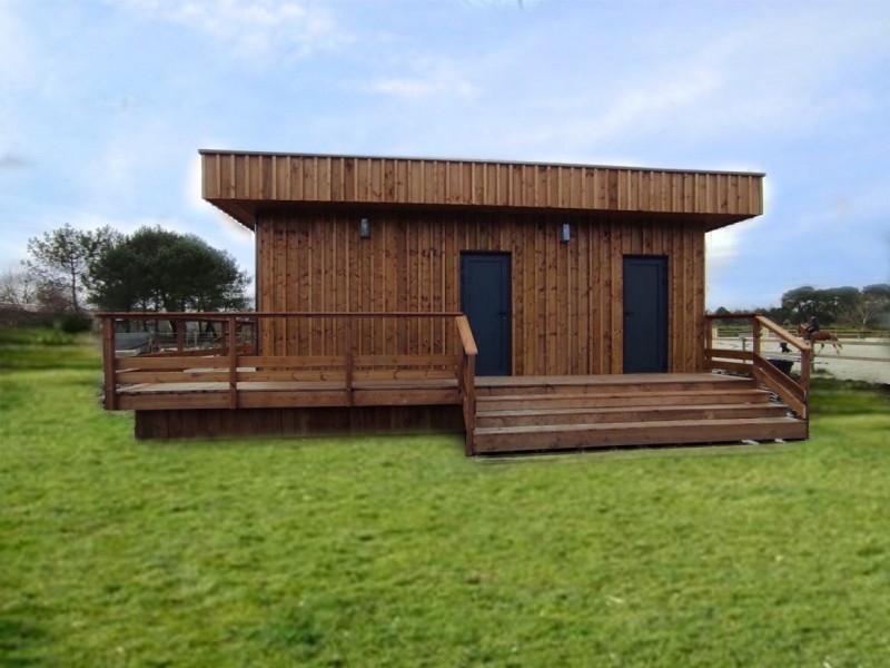 maison type club house de coté en ossature bois douglas à mérignac près de bordeaux