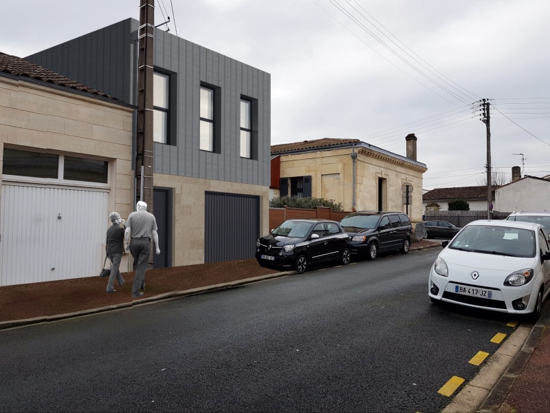 Surélévation habitation avec garage par architecte au Bouscat proche de Bordeaux